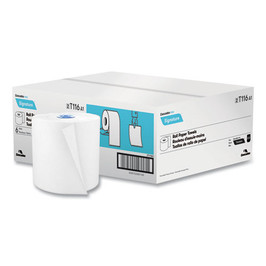 Signature Hardwound Roll Towels for Tandem Dispensers, TAD, 1-Ply, 7.5" x 775 ft, White, 6 Rolls/Carton