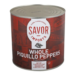Savor Imports Whole Piquillo Peppers, 3 Kilogram, 6 Per Case Savor Imports Whole Piquillo Peppers, 3 Kilogram, 6 Per Case