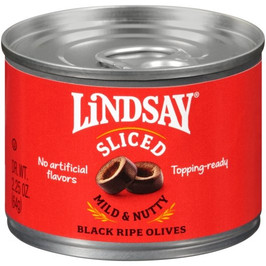 Lindsay Sliced Ripe Domestic Olives Canned, 2.25 Ounce, 24 Per Case