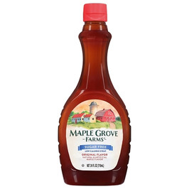 Maple Grove Sugar Free Maple Flavored Syrup Bottle, 24 Fluid Ounce, 12 Per Case