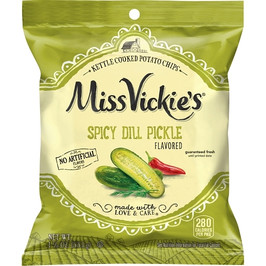 Miss Vickie s Spicy Dill Pickle Potato Chips, 1.875 Ounce, 24 Per Case