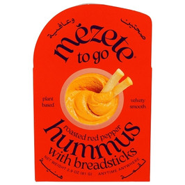 Mezete Roasted Red Pepper Hummus With Breadsticks, 2.9 Ounce, 6 Per Case