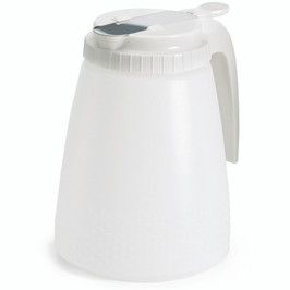 Tablecraft 48 Ounce White Top Polyethylene Dispenser, 6 Each