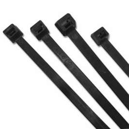 Anchor Brand UV Stabilized Cable Tie, 50 lb Tensile Strength, 14.6 in L, Black, 100 EA/BG