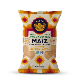Siete Family Foods Mexican Street Corn Tortilla Chips, 7.5 Ounce, 6 Per Case