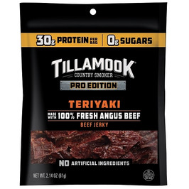Tillamook Country Smoker Pro Edition Teriyaki Jerky, 2.14 Ounce, 12 Per Case