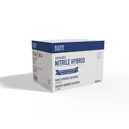 Blulabs Nitrile Vinyl Hybrid Powder Free Blue Disposable Gloves, 100 Count, 10 Per Case