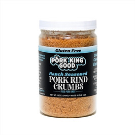 Pork King Good Ranch Pork Rind Crumbs Jars, 12 Ounce, 6 Per Case