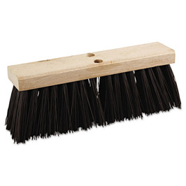 Street Broom Head, 6.25" Black Polypropylene Bristles, 16" Brush