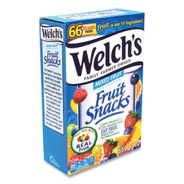 Welch's Fruit Snacks, Mixed Fruit, 0.9 Oz Pouch, 66 Pouches/box