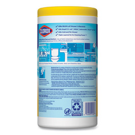 Disinfecting Wipes, 7 X 7 3/4, Crisp Lemon, 75/canister, 6 Canisters/carton