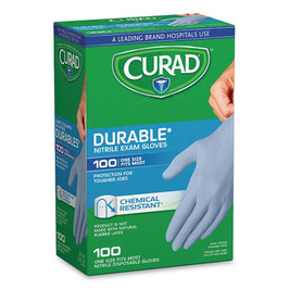 Curad® Powder-Free Nitrile Exam Gloves, One Size