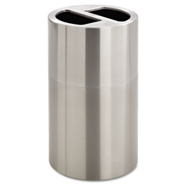 Dual Recycling Receptacle, 30 Gal, Stainless Steel