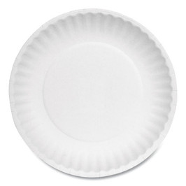 Paper Plates, 6" Dia, White, 100 Bulk Pack, 10 Packs/carton