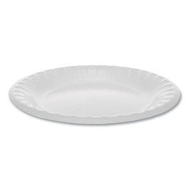 Laminated Foam Dinnerware, Plate, 6" Dia, White, 1,000/carton