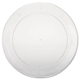 Designerware Plastic Plates, 9" Dia, Clear, 10 Pack, 18 Packs/carton