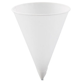 Cone Water Cups, Paper, 4.25 Oz, Rolled Rim, White, 200/bag, 25 Bags/carton