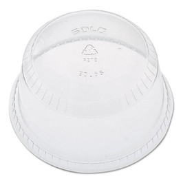 Soloserve Flat-top Dome Cup Lids, Fits 5 Oz To 8 Oz Containers, Clear, 50/pack 20 Packs/carton