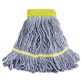 Super Loop Wet Mop Head, Cotton/synthetic Fiber, 5" Headband, Small Size, Blue, 12/carton