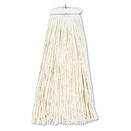 Cut-end Lie-flat Wet Mop Head, Cotton, 16oz, White, 12/carton