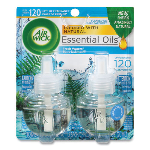 Scented Oil Refill, Fresh Waters, 0.67 Oz, 2/pack, 6 Pack/carton