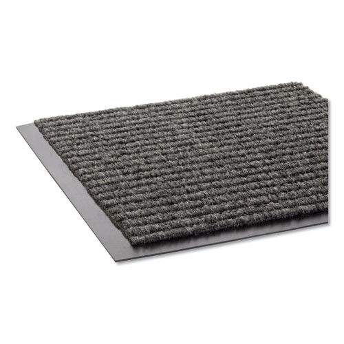 Crown Needle Rib Wipe and Scrape Mat, Polypropylene, 48 x 72, Gray