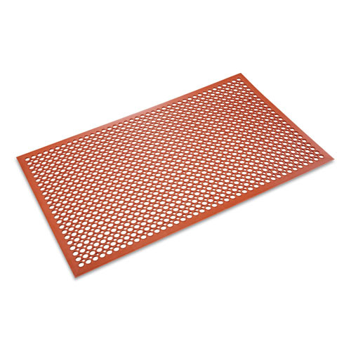 Crown Safewalk-Light Heavy-Duty Anti-Fatigue Mat, Rubber, 36 x 60, Terra Cotta