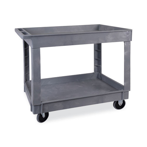 Utility Cart, Two-shelf, Plastic Resin, 24w X 40d, Gray