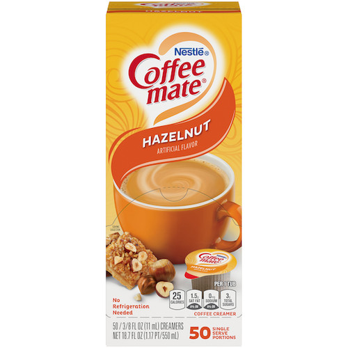 Coffee Mate Liquid Coffee Creamer, Hazelnut, 0.38 oz Mini Cups