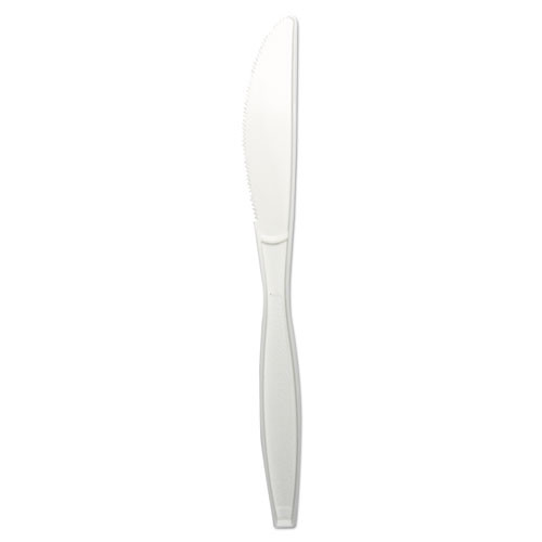Heavyweight Polypropylene Cutlery, Knife, White, 1000/carton