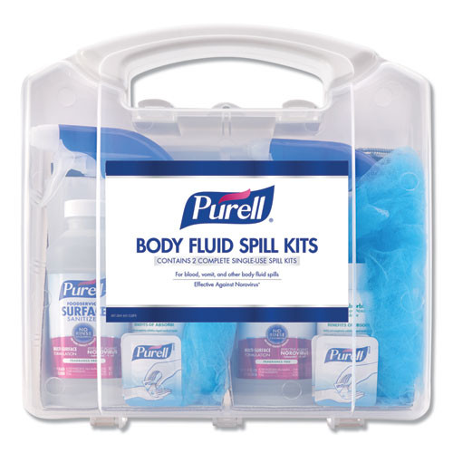 Purell® Body Fluid Spill Kit, 4.5" x 11.88" x 11.5", One Clamshell Case with 2 Single Use Refills/Carton
