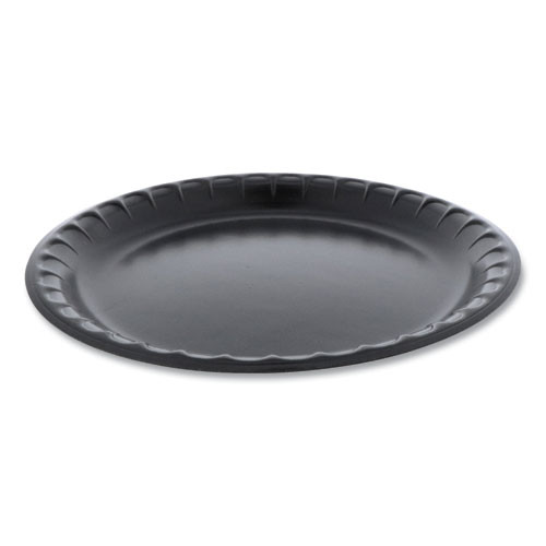 Pactiv Laminated Foam Dinnerware, Plate, 10.25" dia, Black, 540/Carton