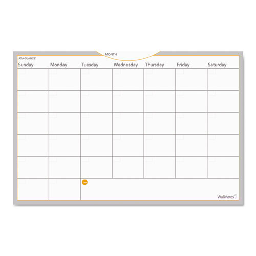 At-A-Glance® WallMates Self-Adhesive Dry Erase Monthly Planning Surfaces, 36 x 24, White/Gray/Orange Sheets, Undated, Pack of 1