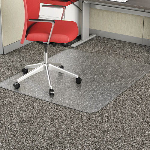 Alera® Occasional Use Studded Chair Mat For Flat Pile Carpet, 46 x 60, Rectangular, Clear, 1 Each/Carton