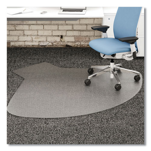 Deflecto® SuperMat Frequent Use Chair Mat, Medium Pile Carpet, 60 x 66, L-shape, Clear, 1 Each/Carton