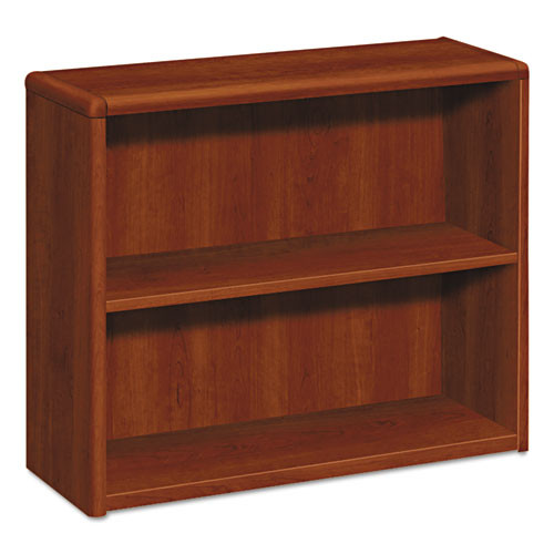 HON® 10700 Series Wood Bookcase, Two Shelf, 36w x 13 1/8d x 29 5/8h, Cognac, 1/Carton