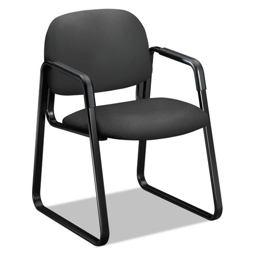 HON® Solutions Seating 4000 Series Sled Base Guest Chair, 23.5" x 26" x 33", Iron Ore Seat/Back, Black Base, 1 Each/Carton