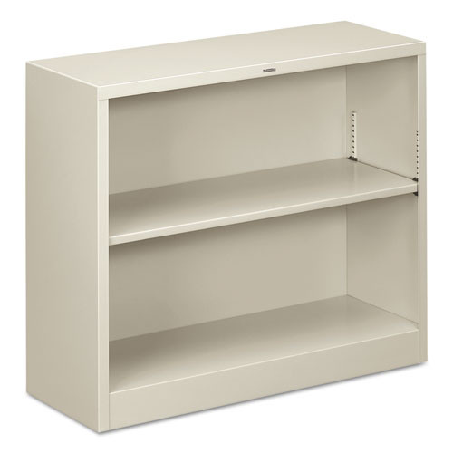 HON® Metal Bookcase, Two-shelf, 34-1/2w x 12-5/8d X 29h, Light Gray, 1/Carton