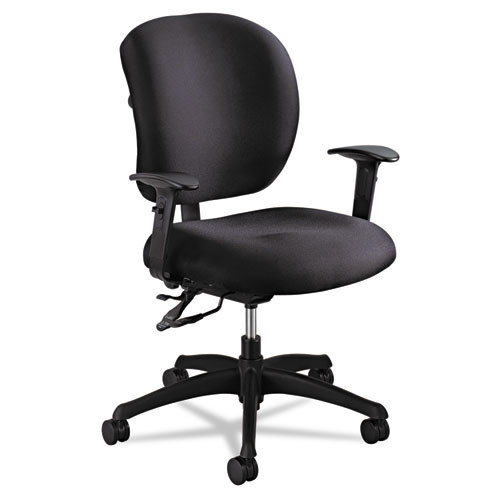 Safco® Alday Intensive-use Chair, Supports Up To 500 lb, 17.5" To 20" Seat Height, Black, 1 Each/Carton
