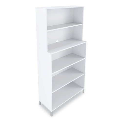 Union & Scale™ Essentials Laminate Bookcase, Five-shelf, White