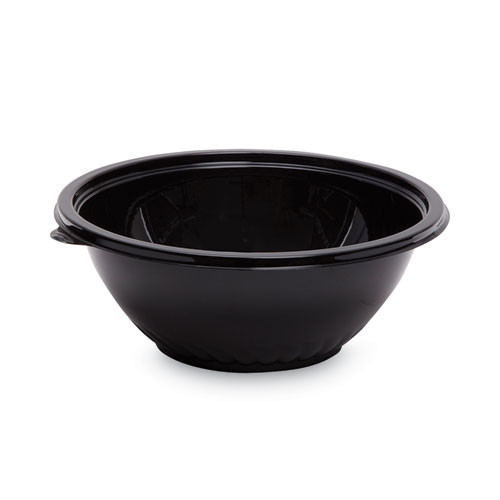 WNA Caterline Pack N' Serve Plastic Bowl, 80 Oz, 10" Diameter X 4"h, Black, 25/Carton