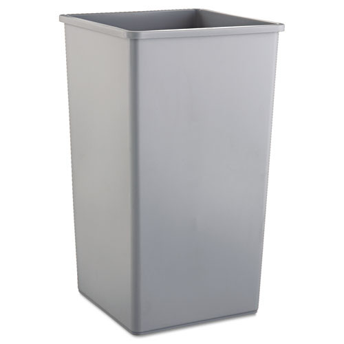 Rubbermaid® Untouchable Square Waste Receptacle, Plastic, Gray, 50 Gal (Quantity 4)