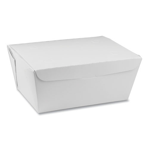 Pactiv EarthChoice Onebox Paper Box, 66 Oz, 6.5 x 4.5 x 3.25, White, 160/Carton