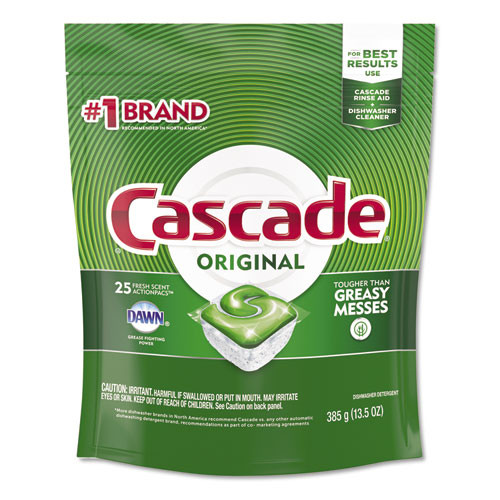 Cascade® ActionPacs, Fresh Scent, 34.5 Oz Bag, 62 Packs/Bag