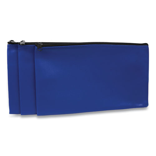 Controltek® Fabric Deposit Bag, Locking, Canvas, 8.5 x 11 x 1, Blue