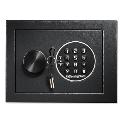 Sentry® Safe Electronic Security Safe, 0.14 Cu Ft, 9w x 6.6d x 6.6h, Black
