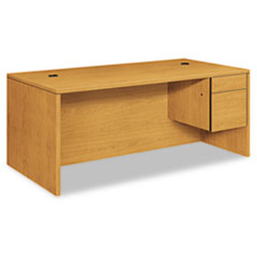 HON® 10500 Series "L" Workstation Right Pedestal Desk With 3/4 Height Pedestal, 72" x 36" x 29.5", Harvest, 1 Each/Carton