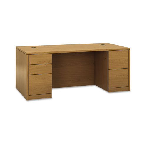 HON® 10500 Series Double Pedestal Desk With Full Pedestals, 72" x 36" x 29.5", Harvest, 1 Each/Carton