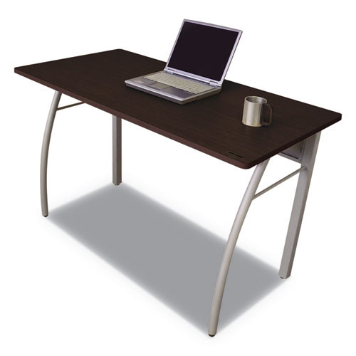 Linea Italia® Trento Line Rectangular Desk, 47.25" x 23.63" x 29.5", Mocha/Gray, 1 Each/Carton