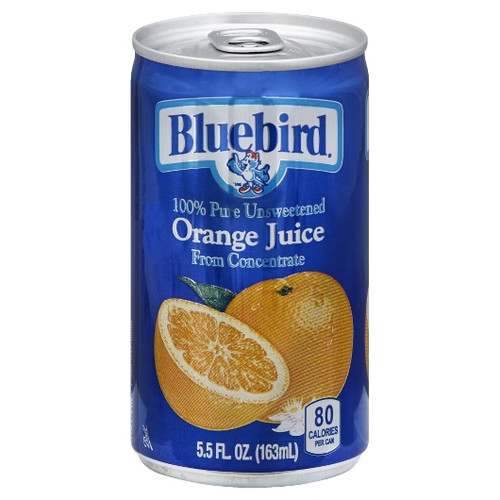Bluebird Unsweetened Orange Juice , 5.5 Oz (Pack of 48)